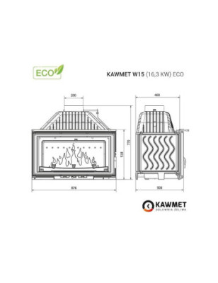 Wkład kominkowy żeliwny W15 (16 3 kW) ECO