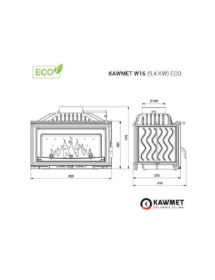 Wkład kominkowy żeliwny W16 (9 4 kW) ECO