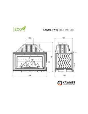 Wkład kominkowy żeliwny W16 (16 3 kW) ECO