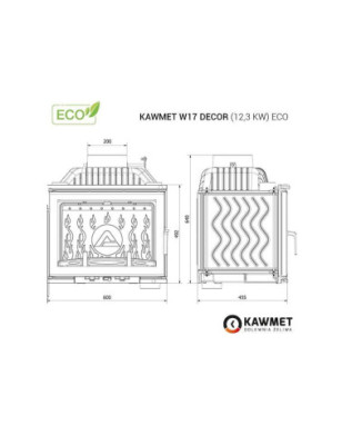 Wkład kominkowy żeliwny W17 Decor (12 3 kW) ECO