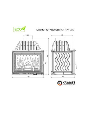 Wkład kominkowy żeliwny W17 Decor (16 1 kW) ECO