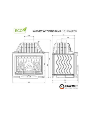 Wkład kominkowy żeliwny W17 Panorama (16 1 kW) ECO