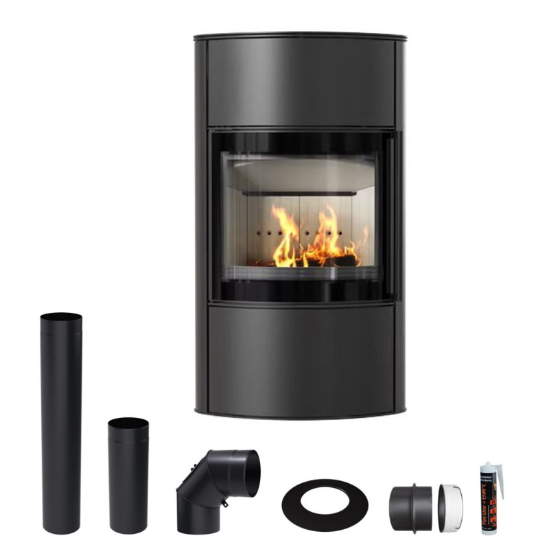 Piec stalowy wolnostojący koza BJORN WYSOKI fi150 8kW ZESTAW Piec stalowy wolnostojący koza BJORN WYSOKI fi150 8kW ZESTAW