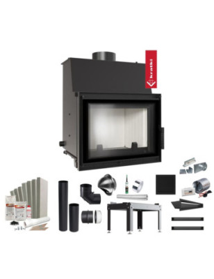 Kominek z płaszczem wodnym KRATKI ZUZIA DECO 12 kW z akcesoriami