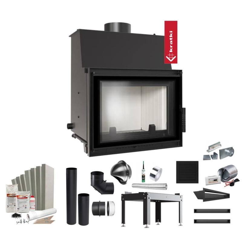 Kominek z płaszczem wodnym KRATKI ZUZIA DECO 12 kW z akcesoriami Kominek z płaszczem wodnym KRATKI ZUZIA DECO 12 kW z akcesoriami