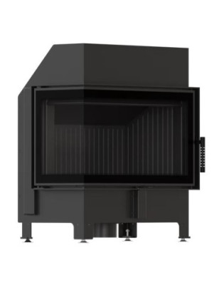 Kominek KRATKI ZIBI ECO 9 9 kW fi 180 narożny lewy z czarnym wyłożeniem