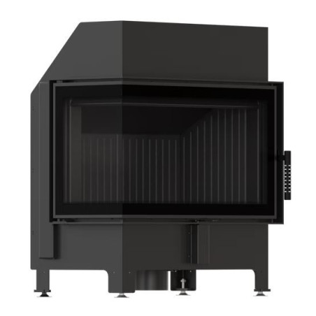 Kominek KRATKI ZIBI ECO 9 9 kW fi 180 narożny lewy z czarnym wyłożeniem