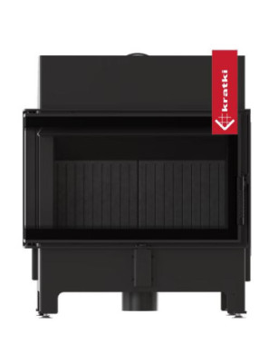 Kominek KRATKI ZIBI ECO 9,9 kW fi 180 narożny lewy z czarnym wyłożeniem