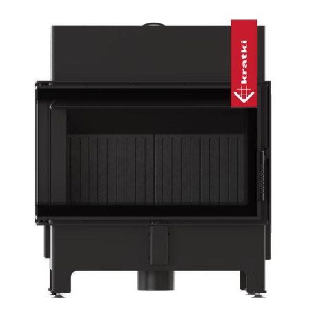 Kominek KRATKI ZIBI ECO 9,9 kW fi 180 narożny lewy z czarnym wyłożeniem