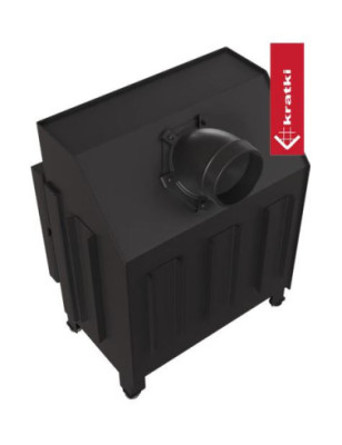 Kominek KRATKI ZIBI ECO 9 9 kW fi 180 narożny lewy z czarnym wyłożeniem