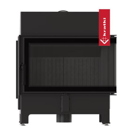 Kominek KRATKI ZIBI ECO 9,9 kW ? 180 narożny prawy z czarnym wyłożeniem