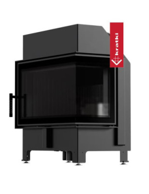 Kominek KRATKI ZIBI ECO 9 9 kW ? 180 narożny prawy z czarnym wyłożeniem