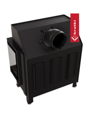 Kominek KRATKI ZIBI ECO 9 9 kW ? 180 narożny prawy z czarnym wyłożeniem