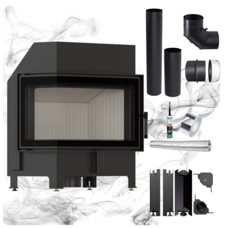 Kominek KRATKI ZIBI ECO 9 9 kW Ø 180 narożny ZESTAW