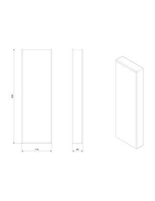Boczne zawiesie akumulacyjne betonowe do kominka NORRA - 1 element