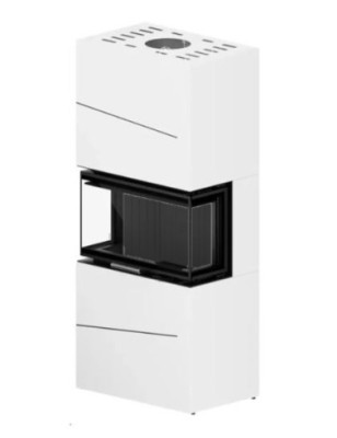 Wkład kominkowy w zabudowie stalowej ALBERO AL9C.H-D BLACK BOX BIAŁY DECOR CZARNY HITZE