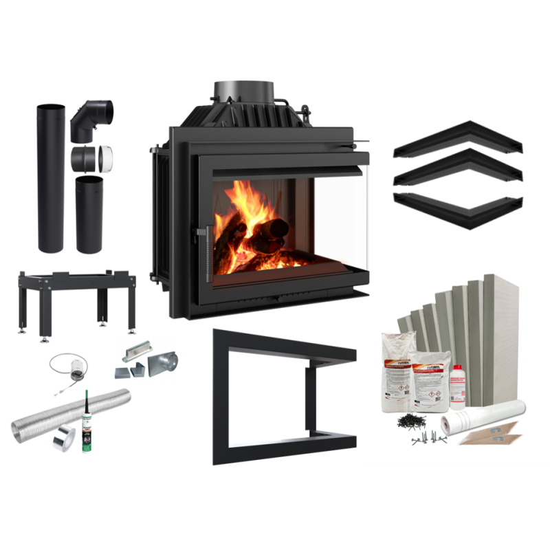 Kominek powietrzny Kratki SIMPLE prawy BS 8 kW Ø 200 CAŁY ZESTAW Z DEKORACYJNĄ RAMKĄ 17 płyt Kominek powietrzny Kratki SIMPLE prawy BS 8 kW Ø 200 CAŁY ZESTAW Z DEKORACYJNĄ RAMKĄ 17 płyt