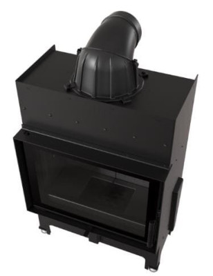 Kominek powietrzny wkład kominkowy FLOKI S BLACK 8 KW Ø 160 CAŁY ZESTAW  RAMKA dodatkowa kratka
