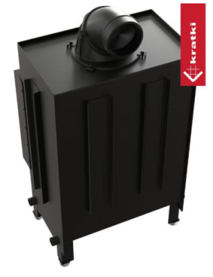 Kominek powietrzny stalowy KRATKI LUCY 12 kW fi200 CAŁY ZESTAW