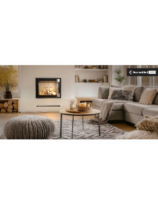 Kominek powietrzny stalowy KRATKI LUCY 12 kW fi200 CAŁY ZESTAW