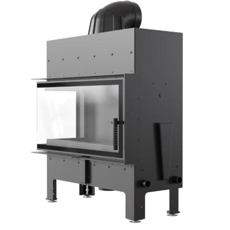 Kominek powietrzny stalowy FLOKI L lewy BLACK 12 kW fi 200 DOMYKANIE