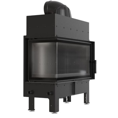 Kominek powietrzny stalowy FLOKI L lewy BLACK 12 kW fi 200 DOMYKANIE
