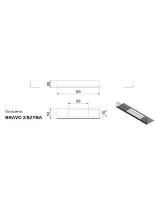 Przeszklenie do biokominka BRAVO  komplet: szyba + podstawa