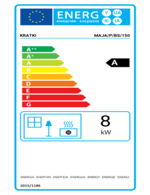 Kominek powietrzny żeliwny MAJA 8 kW fi 150