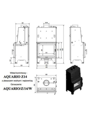 Wkład kominkowy z płaszczem wodnym AQUARIO PW Z14