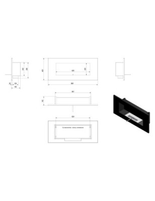 BIOKOMINEK WISZĄCY DELTA2 HORIZONTAL CERTYFIKAT TÜV